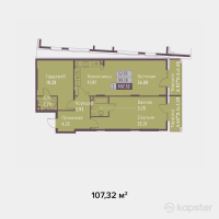ЖК Династия — 2-ком 107,3 м² (от 86 929 200 тг)