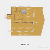 ЖК Династия — 3-ком 147,5 м² (от 119 483 100 тг)