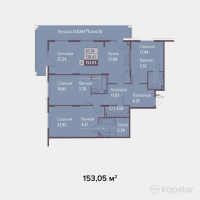 ЖК Династия — 4-ком 153,1 м² (от 123 970 500 тг)