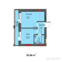 ЖК Helsinki — 1-ком 36,9 м² (от 14 752 000 тг)