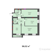 ЖК Helsinki — 3-ком 96 м² (от 38 408 000 тг)