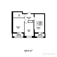 ЖК Megapolis — 2-ком 64,2 м² (от 27 098 991 тг)