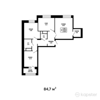 ЖК Megapolis — 3-ком 84,7 м² (от 35 768 810 тг)