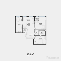 ЖК Silver Hills — 3-ком 128 м² (от 89 600 000 тг)