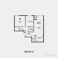ЖК Silver Hills — 3-ком 134,3 м² (от 94 010 000 тг)