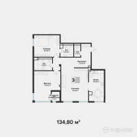 ЖК Silver Hills — 3-ком 134,8 м² (от 94 360 000 тг)