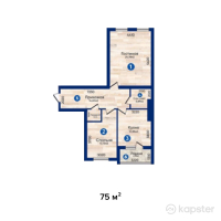 ЖК Гасыр — 2-ком 75 м² (от 18 750 000 тг)