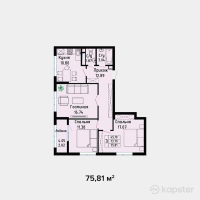 ЖК Grand Residence — 3-ком 75,8 м² (от 31 082 100 тг)