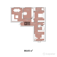 ЖК Aliya — 3-ком 88,7 м² (от 28 368 000 тг)