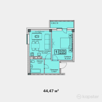 ЖК Семья — 1-ком 44,5 м² (от 13 341 000 тг)