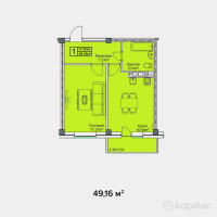 ЖК Семья — 1-ком 49,2 м² (от 14 748 000 тг)