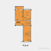 ЖК Семья — 2-ком 71,3 м² (от 21 390 000 тг)