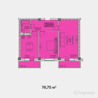 ЖК Семья — 2-ком 76,8 м² (от 23 025 000 тг)