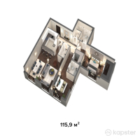 VIP городок Saranda — 2-ком 115,9 м² (от 111 264 000 тг)