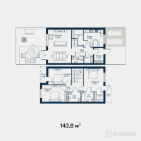 КГ Nova Park — 4-ком 143,8 м² (от 69 100 000 тг)