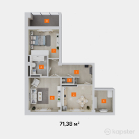 ЖК Шынырау — 2-ком 71,4 м² (от 23 912 400 тг)