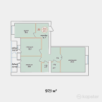 ЖК Adam Armany — 3-ком 97,1 м² (от 34 956 000 тг)