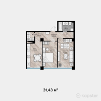 ЖК Auezov Apartaments — 2-ком 66,5 м² (от 40 897 500 тг)
