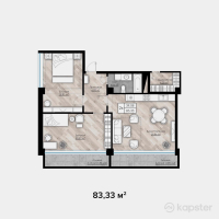 ЖК Auezov Apartaments — 2-ком 83,3 м² (от 51 247 960 тг)