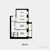 ЖК Manhattan — 3-ком 76,6 м² (от 20 682 000 тг)