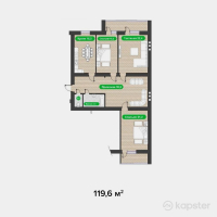 ЖК Aktobe Towers-2 — 3-ком 119,6 м² (от 29 900 000 тг)