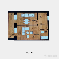 ЖК Grand Aktobe — 1-ком 46,9 м² (от 12 663 000 тг)
