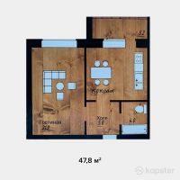 ЖК Grand Aktobe — 1-ком 47,8 м² (от 12 906 000 тг)