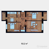 ЖК Grand Aktobe — 3-ком 92,2 м² (от 24 894 000 тг)