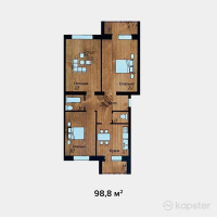 ЖК Grand Aktobe — 3-ком 98,8 м² (от 26 676 000 тг)