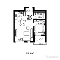 ЖК Terra — 2-ком 55,3 м² (null)