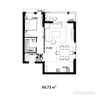 ЖК Terra — 2-ком 66,7 м² (null)
