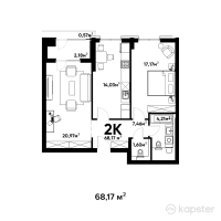 ЖК Terra — 2-ком 68,2 м² (null)