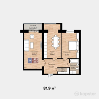 ЖК Яссауи — 2-ком 81,9 м² (от 37 674 000 тг)