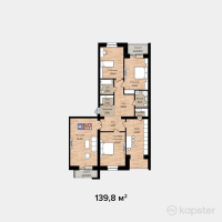 ЖК Яссауи — 4-ком 139,8 м² (от 64 308 000 тг)