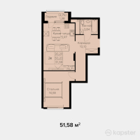 ЖК Uly Dala Avenue — 2-ком 51,6 м² (null)