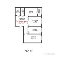 ЖК Васильевский — 3-ком 76,7 м² (от 38 355 000 тг)