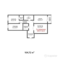 ЖК Васильевский — 3-ком 104,7 м² (от 52 360 000 тг)