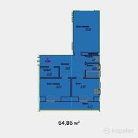 ЖК на ул. Мурата Монкеулы — 2-ком 64,9 м² (от 14 917 900 тг)