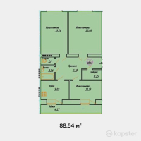 ЖК на ул. Мурата Монкеулы — 3-ком 88,5 м² (от 20 364 400 тг)