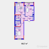 ЖК AQ ORDA — 2-ком 66,7 м² (от 25 679 500 тг)