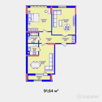 ЖК AQ ORDA — 2-ком 91,6 м² (от 35 281 400 тг)