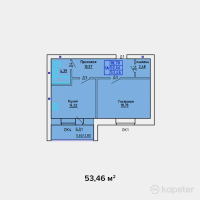 ЖК TOMIRIS — 1-ком 53,5 м² (от 12 670 020 тг)