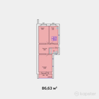 ЖК TOMIRIS — 2-ком 86,6 м² (от 20 531 310 тг)