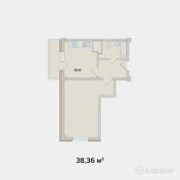 ЖК Ozhet Plus — 1-ком 38,4 м² (от 18 412 800 тг)