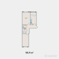 ЖК Ozhet Plus — 2-ком 55,1 м² (от 26 452 800 тг)