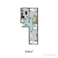 ЖК MIAMI — 2-ком 72,2 м² (от 39 682 500 тг)