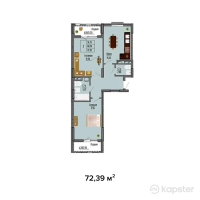 ЖК MIAMI — 2-ком 72,4 м² (от 39 814 500 тг)