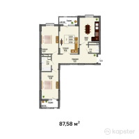 ЖК MIAMI — 3-ком 87,6 м² (от 48 169 000 тг)