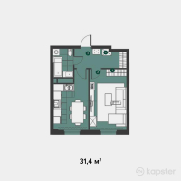 ЖК Tulip Residence — 1-ком 41,6 м² (от 13 711 500 тг)