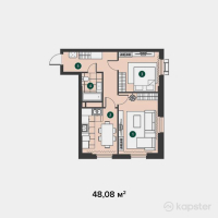 ЖК Tulip Residence — 2-ком 56,3 м² (от 18 572 400 тг)